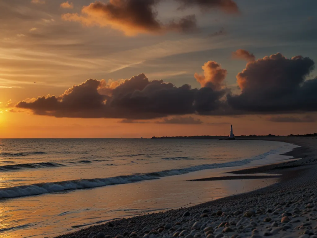 Solnedgang ved dansk kyst